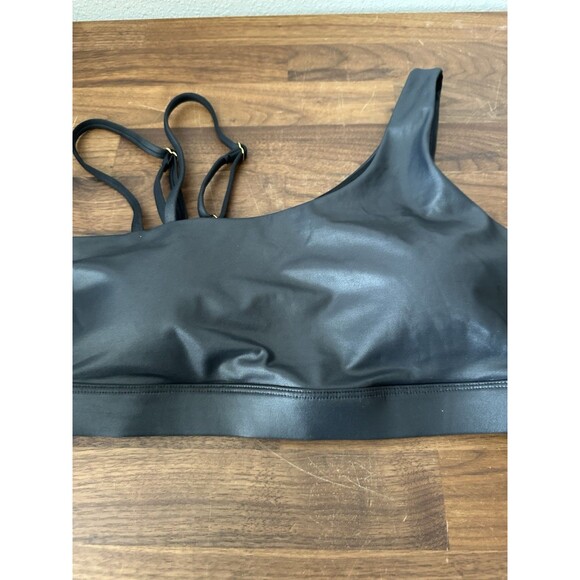 Zyia Black Metallic Light n Tight Asym Bra Large Removable Padding - Picture 6 of 11